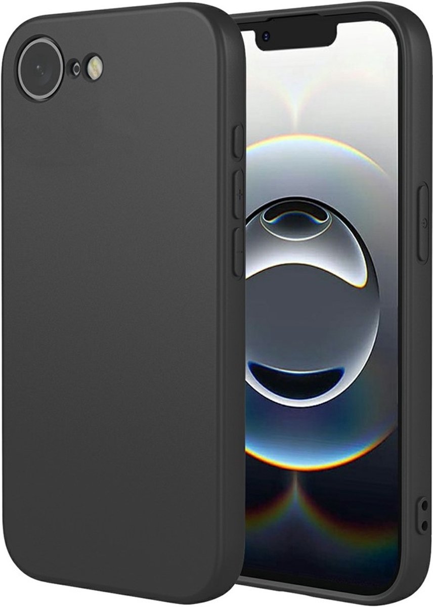 Hoesje geschikt voor Apple iPhone 17e/16e - Phonesta Soft Silk Silicone Back Cover - Zwart