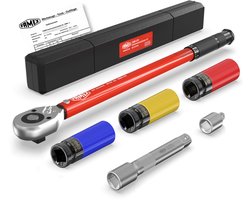 FAMEX 10886-3-RS Momentsleutel 1/2” - 30-210 Nm, gekalibreerd tot ±3% - Met doppen 17, 19, 21 Nm, Auto, Set, kalibratiecertificaat