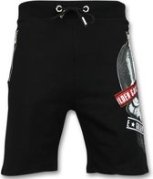 ENOS Korte Joggingbroek Heren - Zwarte Mannen Shorts - Maten: L