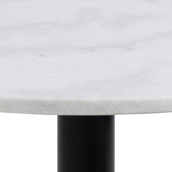 Table de salon Lahti - avec fonction pivotante - marbre blanc/noir - Actona - Tables basses en marbre - Blanc - Marbre|Acier - Tables basses en marbre