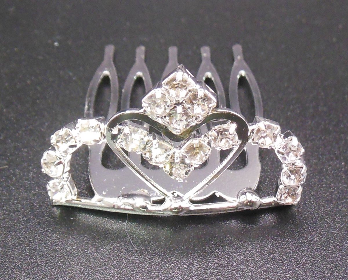 Tiara mini hartjes-vorm met strass