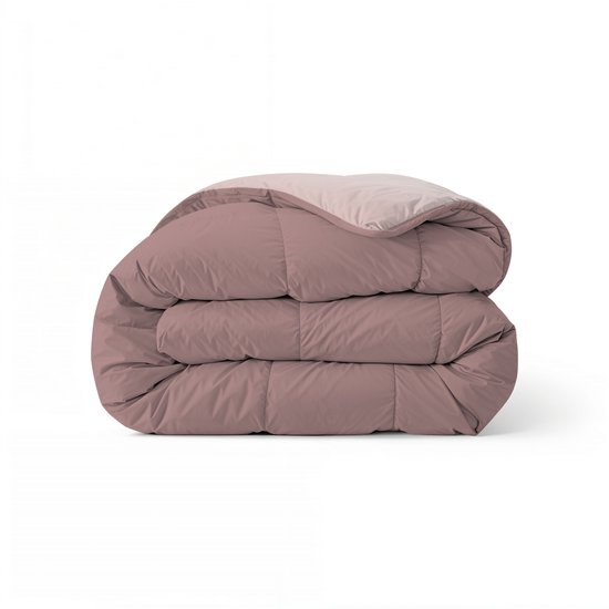 Zelesta Comfort Duo Dekbed zonder overtrek - Wasbaar Hoesloos dekbed - Met vaste overtrek - 2 in 1 - Dusty Rose & Licht roze - 140x200cm