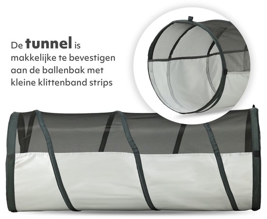 Deryan Luxe Pop Up Kindertent - Speeltent voor Kinderen - Basketbal Ballenbak met 45 ballen - Zilver van Deryan — afbeelding 4
