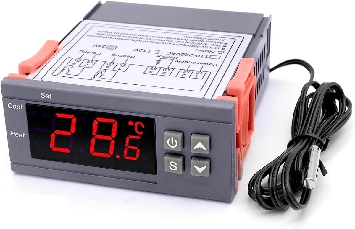 Digitale Temperatuurregelaar Thermostaat met Verwarming en Koeling - 24V 10A