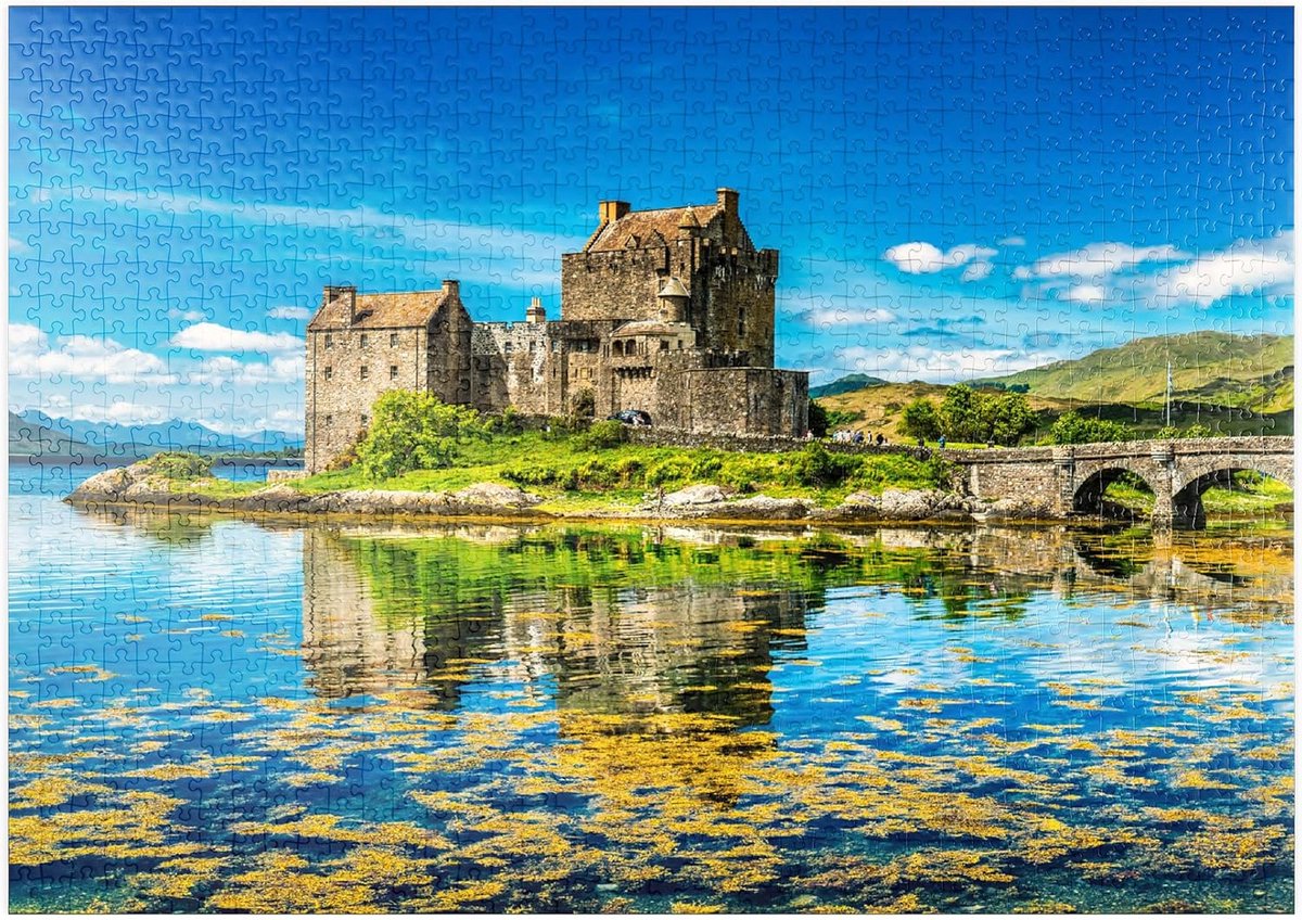 Puzzel 1000 Stukjes Eilean Donan Kasteel Schotland Zomerse Dag