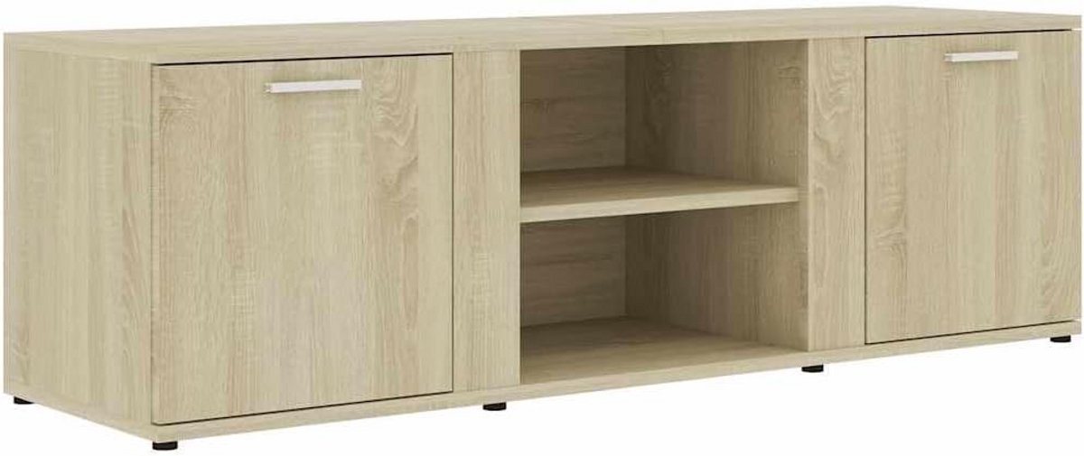TV Meubel met Opbergruimte Sonoma Eiken Houtvezelplaat 120x34x37 cm
