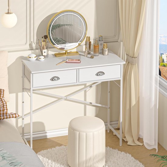 Make uptafel Zonder Spiegel 80x40x76 Cm Compacte Schminktafel Met 2 make-uptafel-zonder-spiegel-80x40x76-cm-compacte-schminktafel-met-2