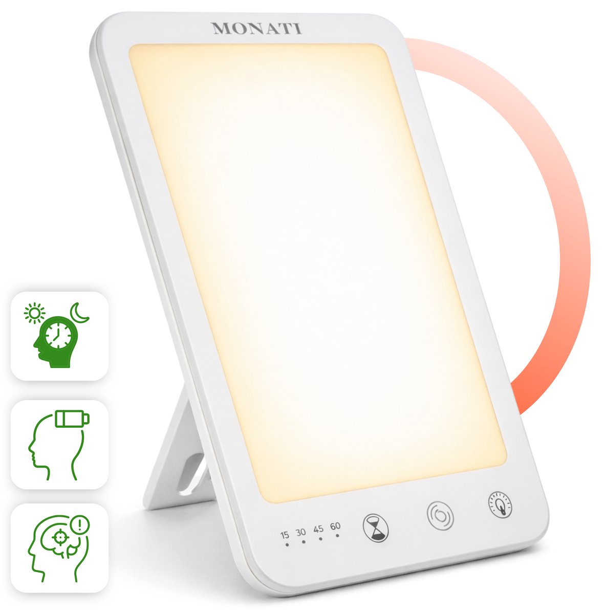 MONATI® Therapeutische Daglicht Lamp - 7100 Lux - Timer - Dimbaar - Daglichtlamp Bureaulamp - Lichttherapielamp - lichttherapie