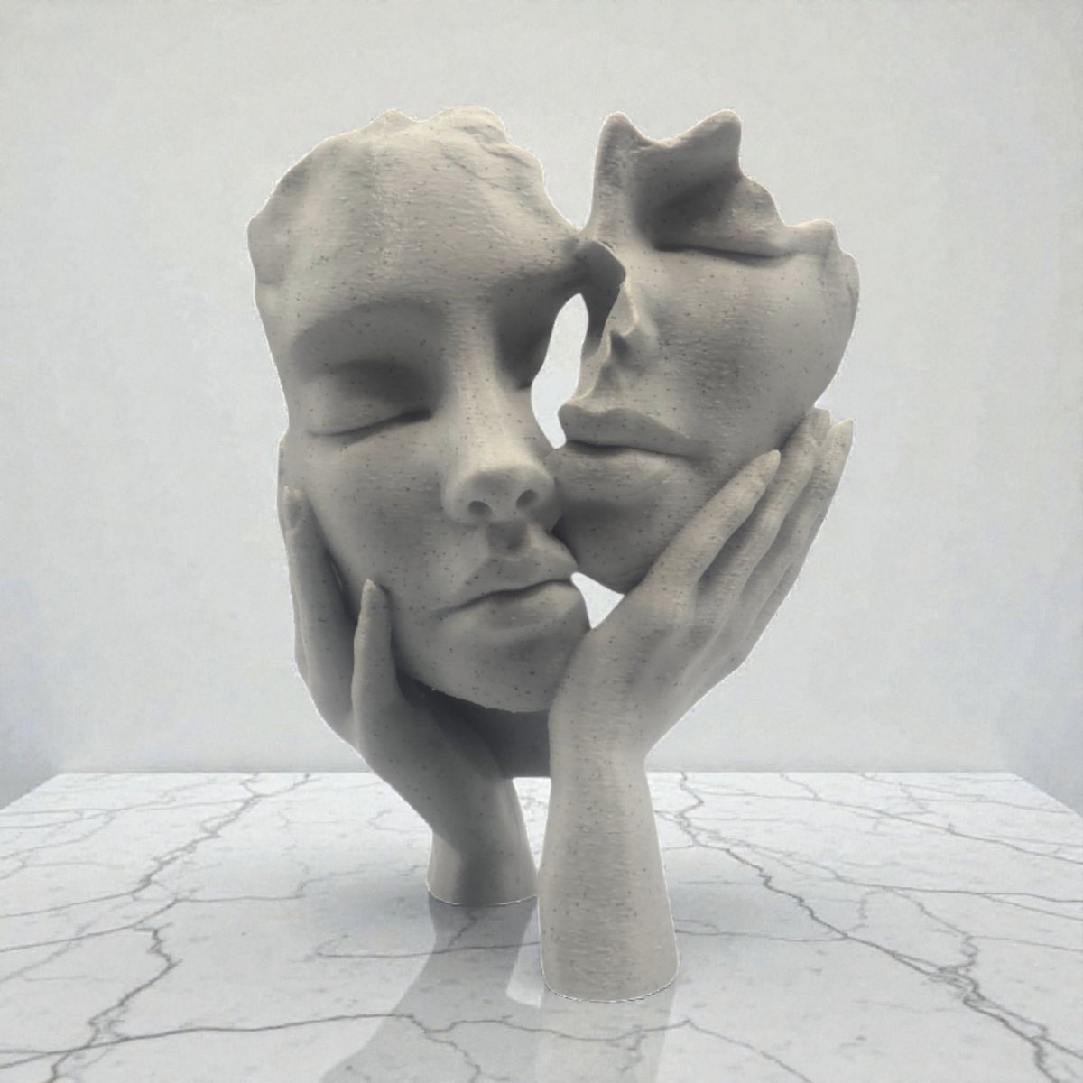 Layerzz - Embrace of souls - Abstract - 3-D geprint beeld- woondecoratie - 15cm