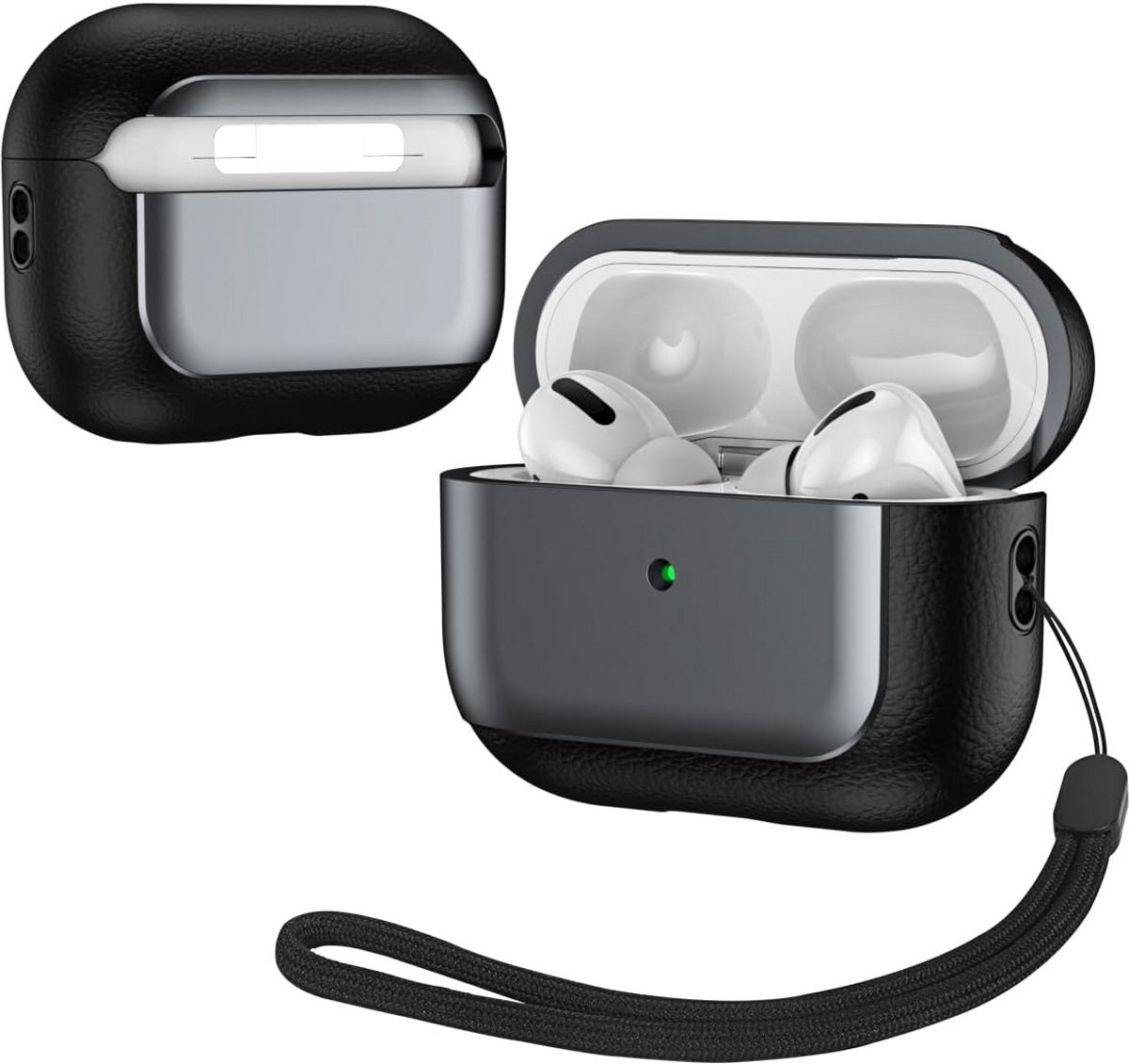 Beschermhoes van Leer voor AirPods Pro 2 Generatie met Draagkoord