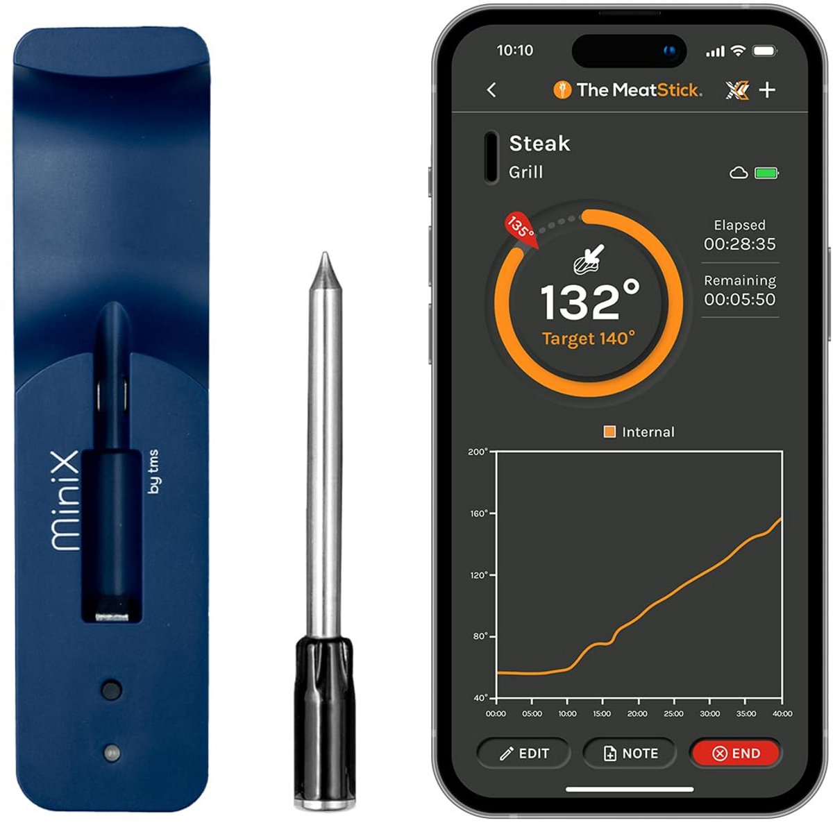 Draadloze Vleesthermometer met App - Geschikt voor BBQ en Oven tot 85°C