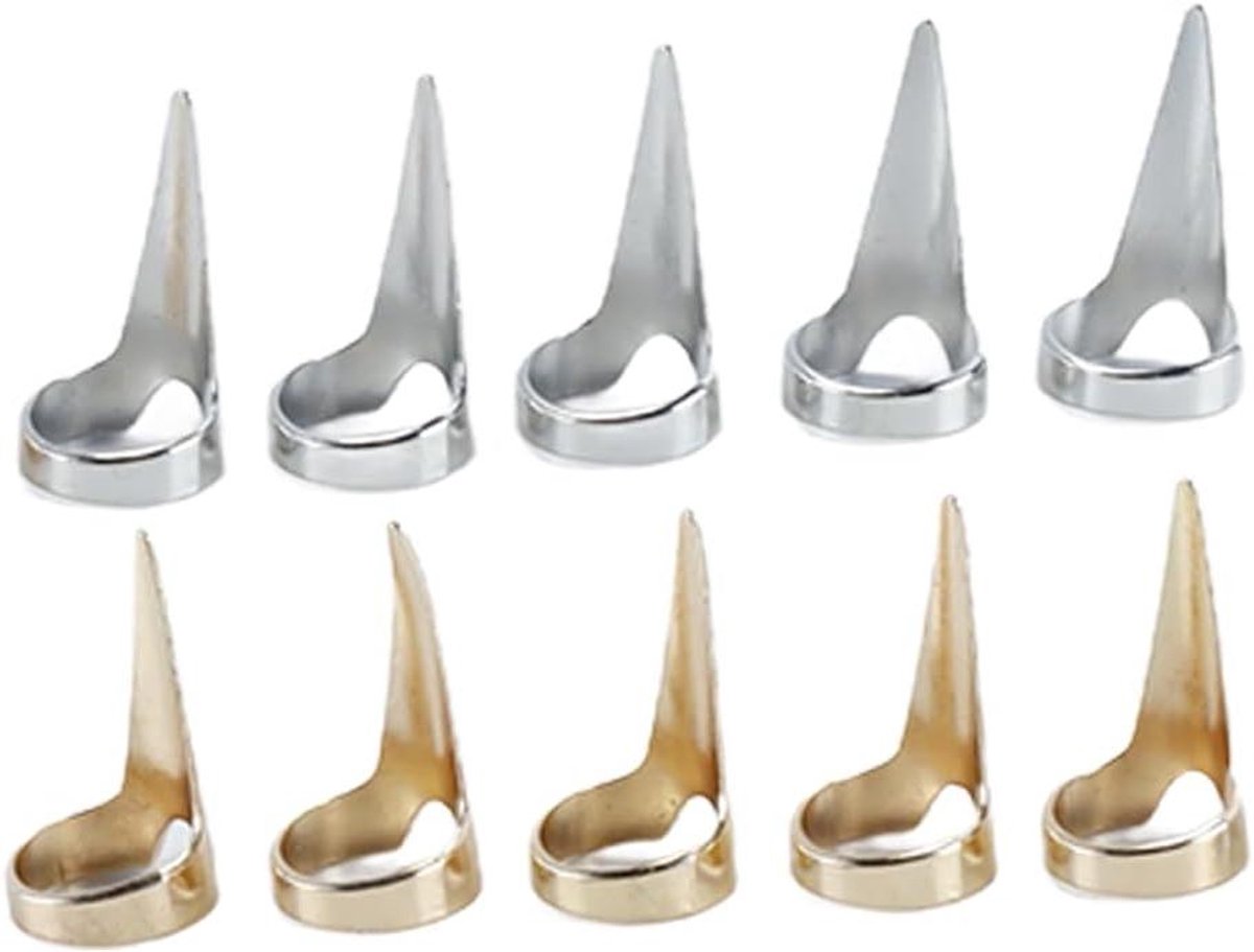 Metalen haarscheidingstool: set van 10 stuks voor styling, krul- en vlechtringen in goud en zilver - retro vingeraccessoires voor cosplay.
