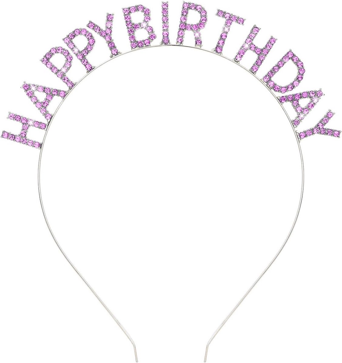 Verjaardag Tiara Kroon Hoofdband met Strass Steentjes - Feestaccessoire