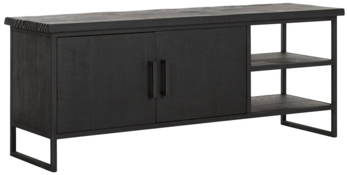 DTP Home Timeless Black Beam No.2 tv-meubel teakhout zwart - 140 x 40 x 55 cm