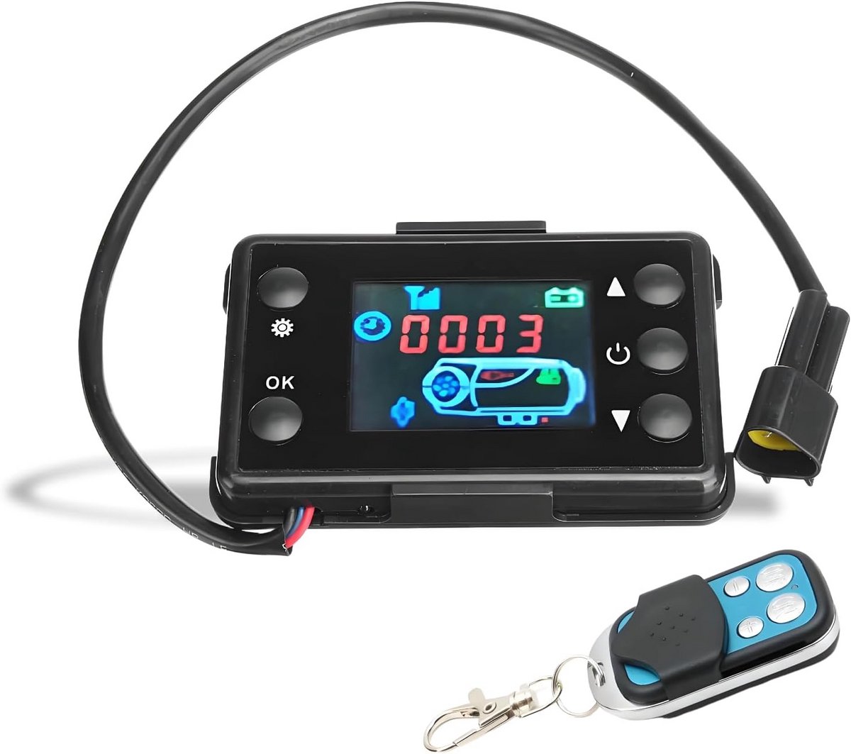 Universele Standkachel LCD Display en Afstandsbediening Set voor Auto en Vrachtwagen