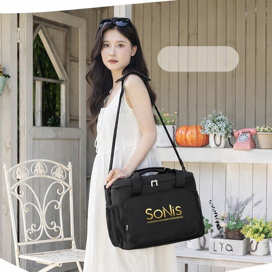 SoNis Koeltas - Koeltassen - Koeltas Lunch - Geïsoleerde Koeltas - Lunchtas - 15 liter - Zwart van Merkloos — afbeelding 4