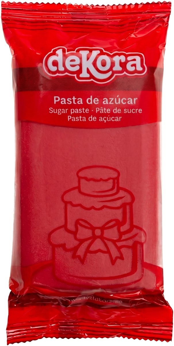 DEKORA - Glutenvrije rode suikerpasta 250 g klaar voor gebruik