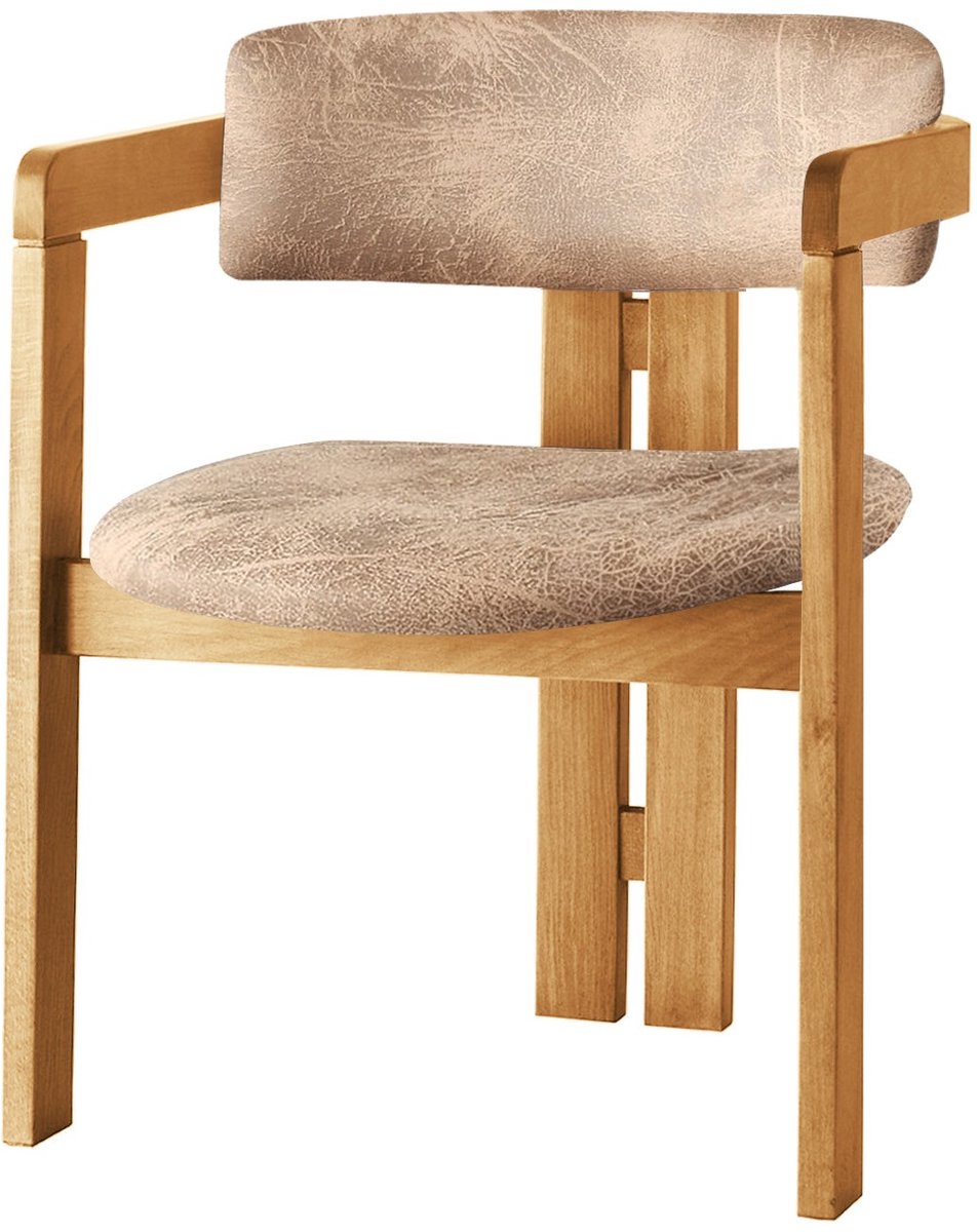 Skye Decor , Stoel, CO - 041, Hout, Eiken & Beige, 58 x 49 x 76 cm