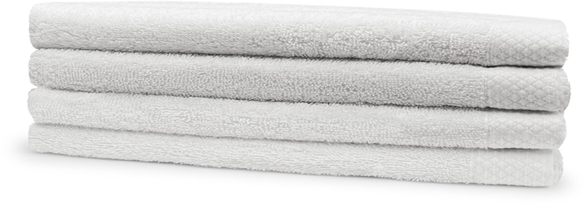 Eleganzzz Gastendoekjes - Set van 4 - Gastendoekje 30x50cm - 420 gr/m2 - 100% Katoen - white