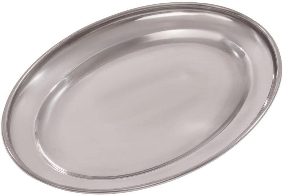 Ovaal RVS Dienblad 20 cm Zilveren Schotel
