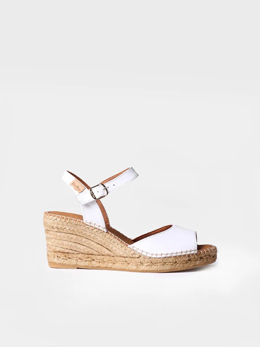 Dames leren espadrille met sleehak | SIA-P