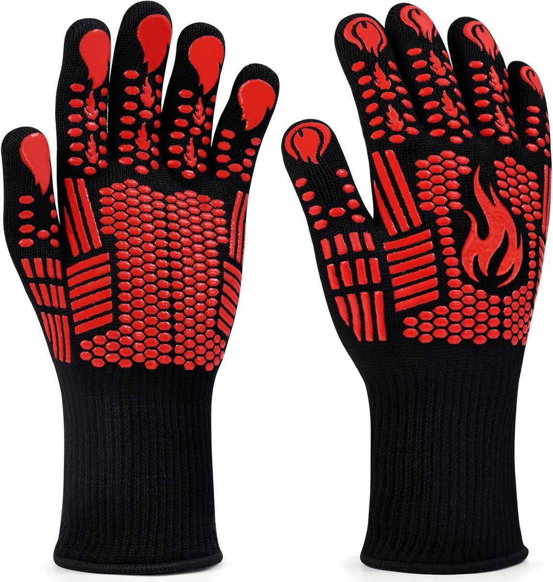 Hittebestendige Grill- en Ovenhandschoenen met Antislip Siliconen Grip