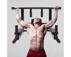 Wandmontage Fitness Bar - Pull-up Bar - Kracht Training - Multigrip Ontwerp - 95 x 77 cm - Zwart