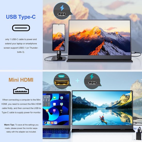 Portable Monitor - Draagbare Scherm - ( Amount inch ) - Display — afbeelding 5