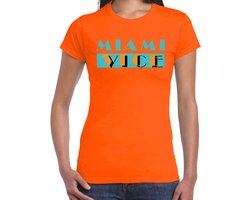 Toppers - Bellatio Decorations Toppers verkleed T-shirt dames - oranje - Miami Vice - The Summer is Magic - feestkleding XS