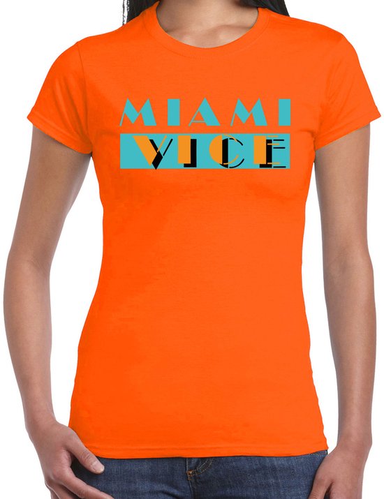 Toppers - Bellatio Decorations Toppers T-shirt de déguisement femme - orange - Miami Vice - The Summer is Magic - vêtements de fête XS