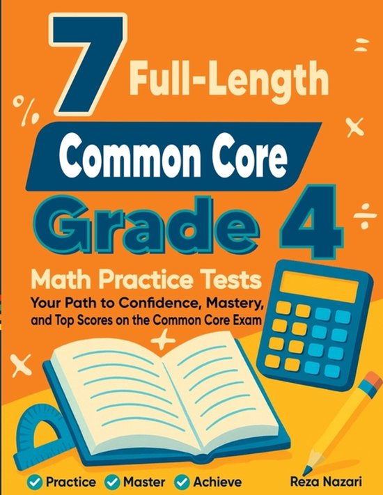 7 Full-Length Common Core ACAP Grade 4 Math Practice Tests - cover