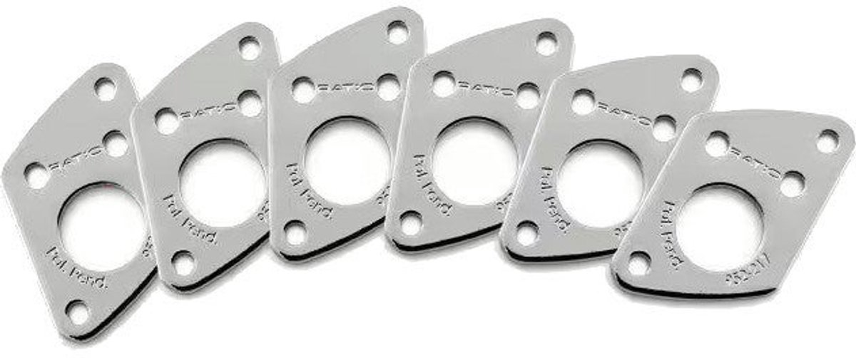 Graph Tech PRT-952-217-C0 Ratio InvisoMatch Mounting Plates F Style Screw Hole Chrome (set van 6)