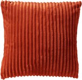 Dutch Decor MART - kussenhoes 45x45 cm - zacht ribfluweel - gerecycled - Potters Clay - oranje - met rits - zonder binnenkussen
