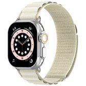 Nylon bandje - Geschikt voor Apple Watch 44/45/46/49mm (Series 12/11/10), (Ultra 4/3/2), (Series 7/8/9), (Series 4/5/6, SE 1/2/3) - Premium kwaliteit - Sterrenlicht