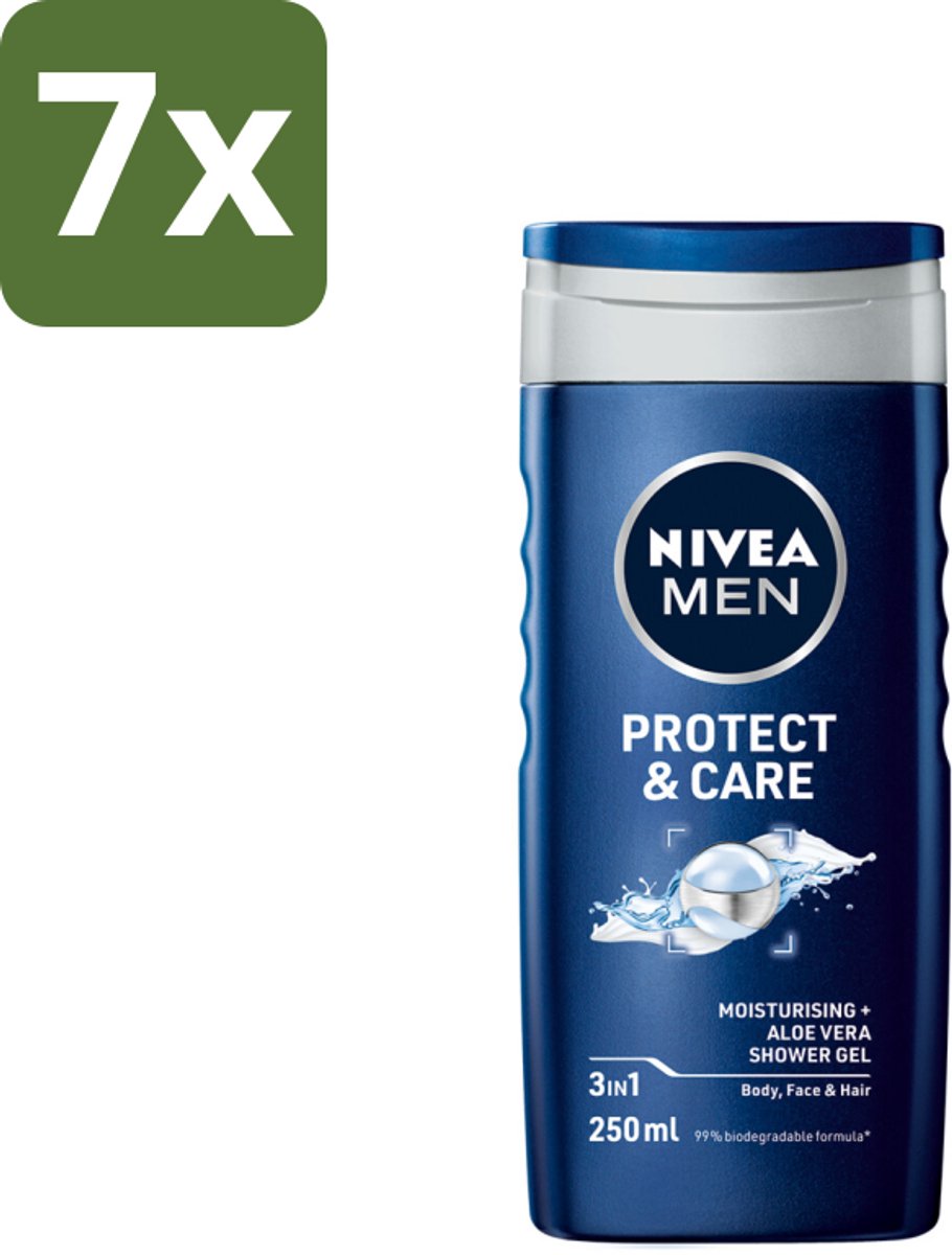 NIVEA Men Douchegel Protect & Care 250 ml - Bulkverpakking - 7 stuks