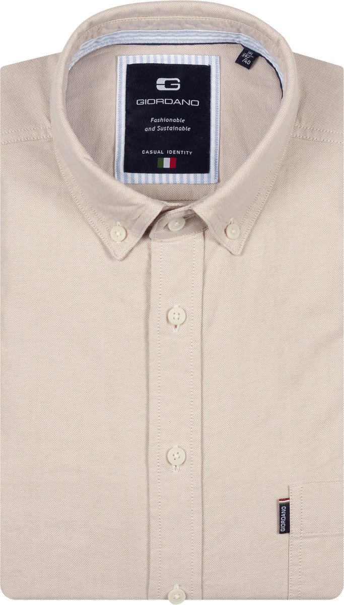Giordano – Brando – Heren Overhemd – Button Down - Oxford Overhemd – oyster grey - 617052-81