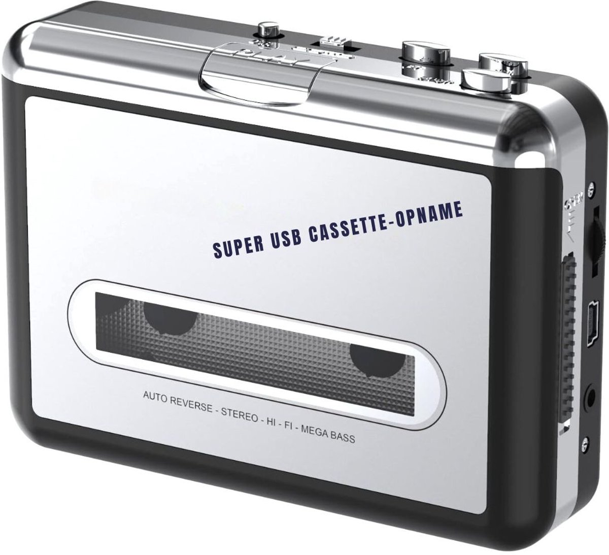 Florixa® Discman - Diskman – Draagbare Cassette Speler - Zwart/Zilver - 11cm x 8cm x 3cm