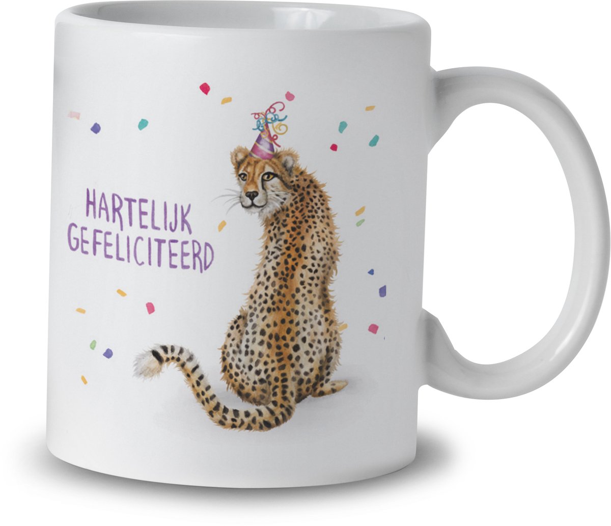 Mok – Felicitatie Leopard – Keramiek – 325 ml – Cadeau