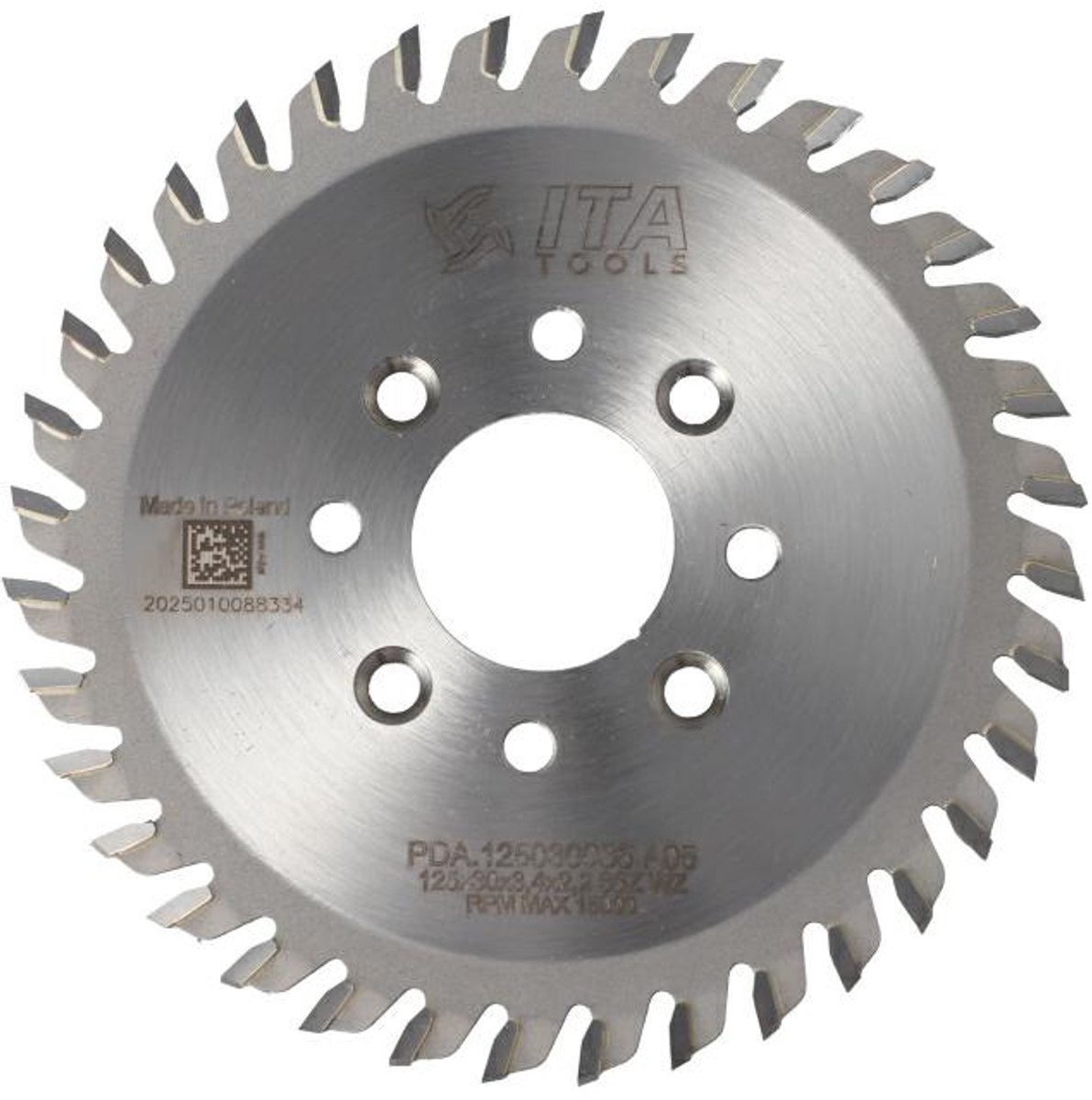 PDA Groefzaag, HM, RH+LH, D=125 F= 30 Z= 36 K/P=3,4/2,2 WZ PH: 4/M5/48