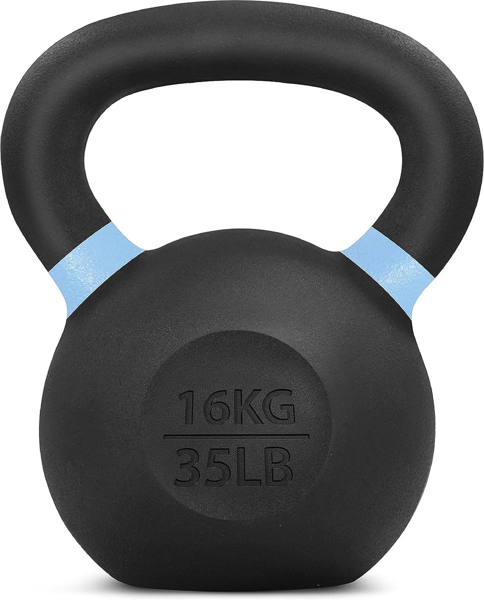 Kettlebell - Handvat met Extra Grip - Anti Slip Laag - Fitness Gewichten - Functioneel & Conditie Trainen - Krachttraining - Gewichten - Sport Gewicht - Full body workout - 16 Kg - Zwart - van Imperatoris