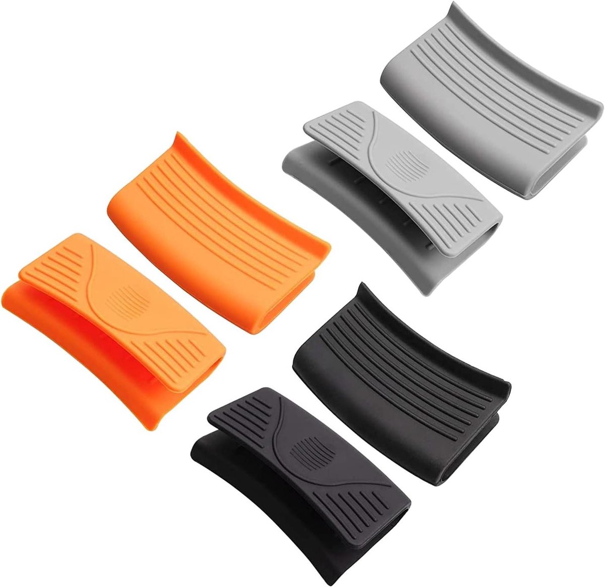 Siliconen Keuken Handschoenen Set - Hittebestendige Pot Houder Grip - Pannenlap - Zwart