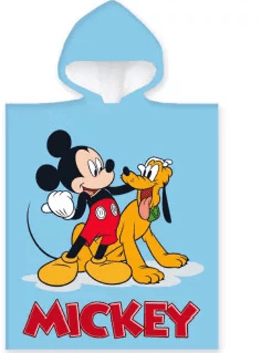 Mickey en Goofy poncho 50 x 100 cm blauw