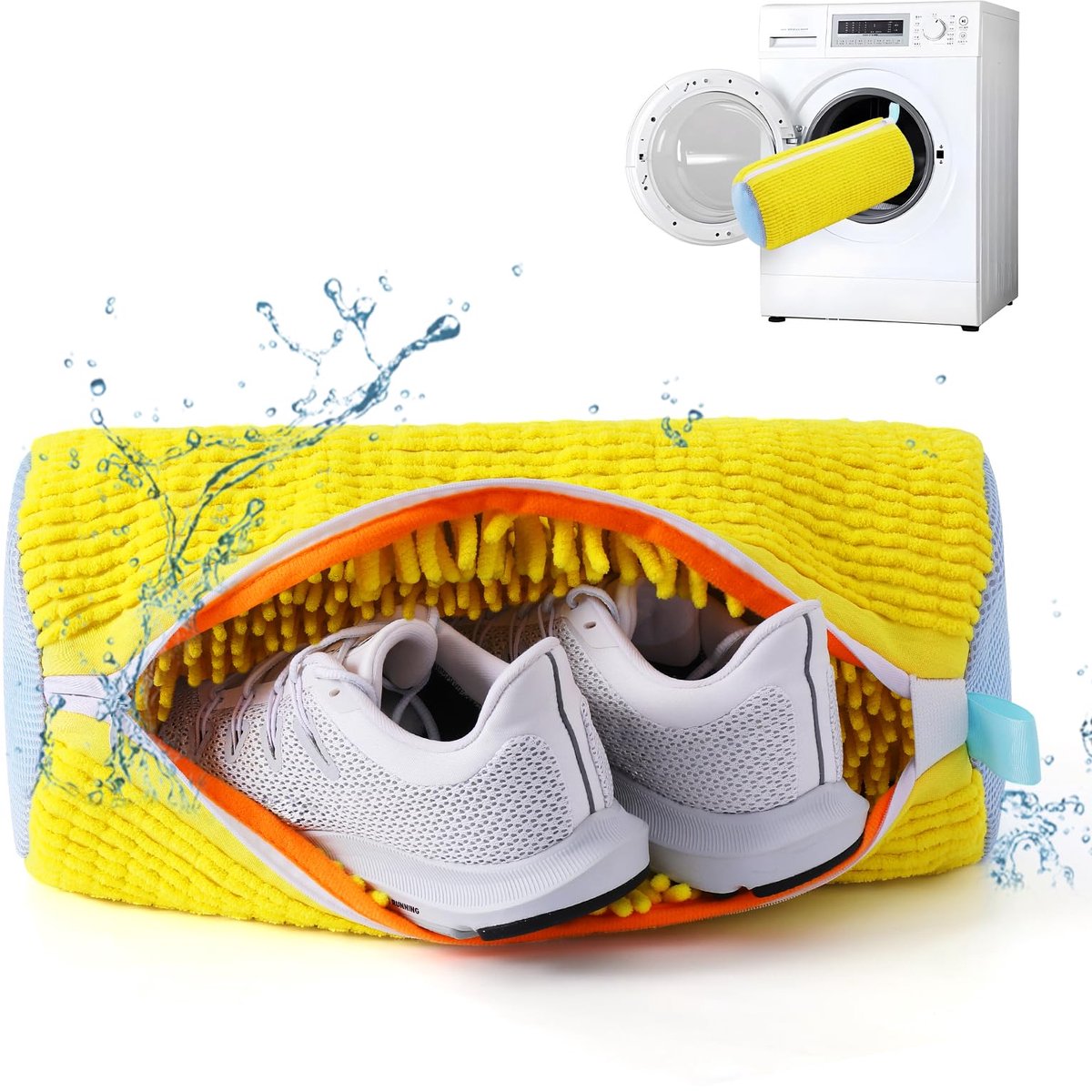 Schoenwaszak voor Wasmachine - 1 Stuks Waszak voor Wasdroger & Wasmachine - Herbruikbare Reinigingshoes voor Sneakers - 360° Diepe Reiniging Geschikt voor Alle Schoenen - Met Zelfsluitende Rits