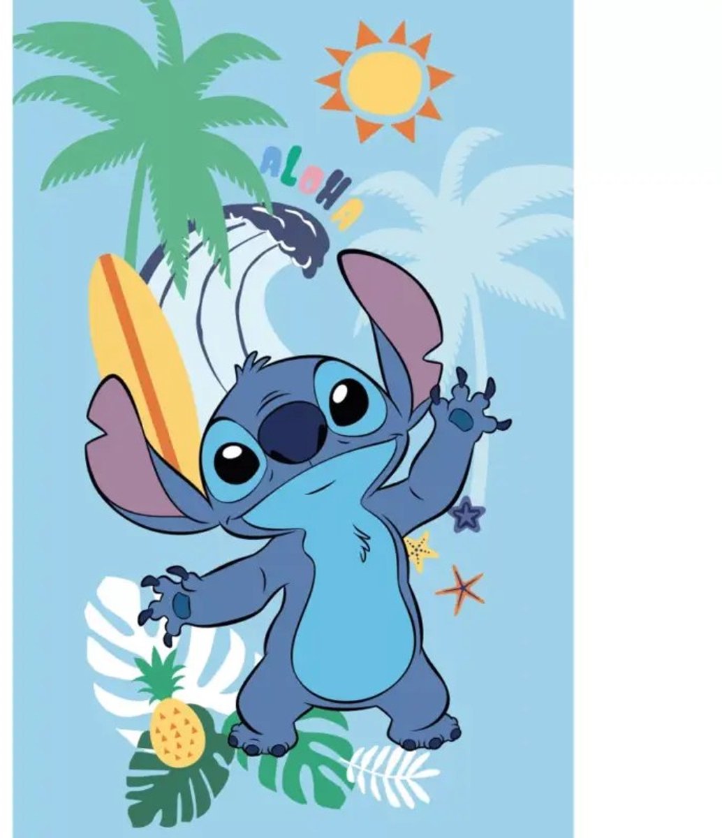 Stitch fleece deken 100 x 150 cm blauw