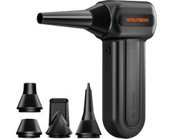 Wolfbox MF60 Air Duster Draadloos - Oplaadbaar 5000mAh - 110.000 RPM - Perslucht - Compressed Air - Stofreiniger - Luchtblazer - Perslucht - Turbo Fan - 3 snelheden - Voor computertoetsenborden, autoreiniging, thuis en buiten Image