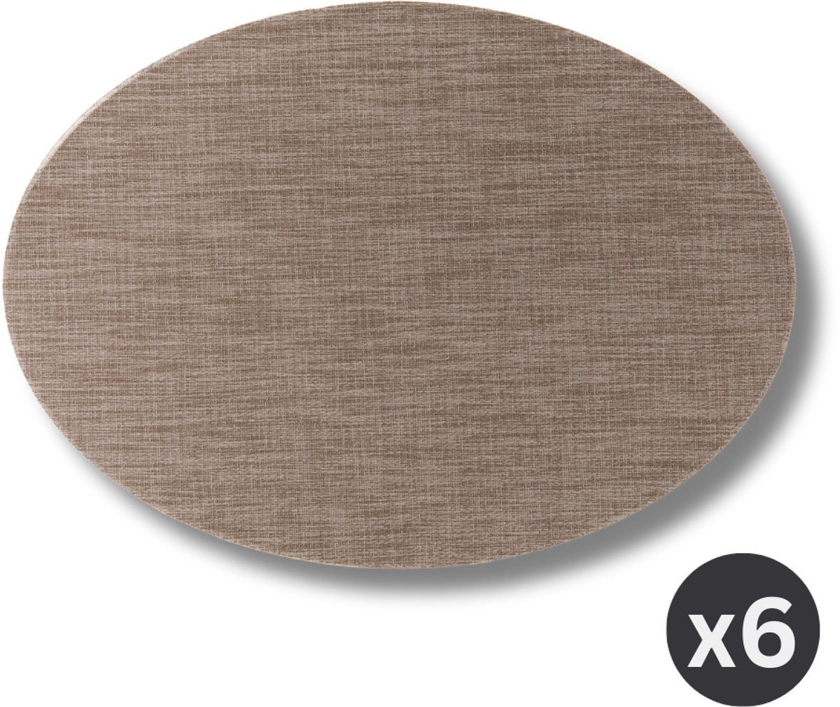 ZICZAC - Placemat PURUS - SET/6 - Microban, antibacterieel - Ovaal, bruin
