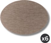 ZICZAC - Set de table PURUS - SET/6 - antibactérien - Ovale, marron