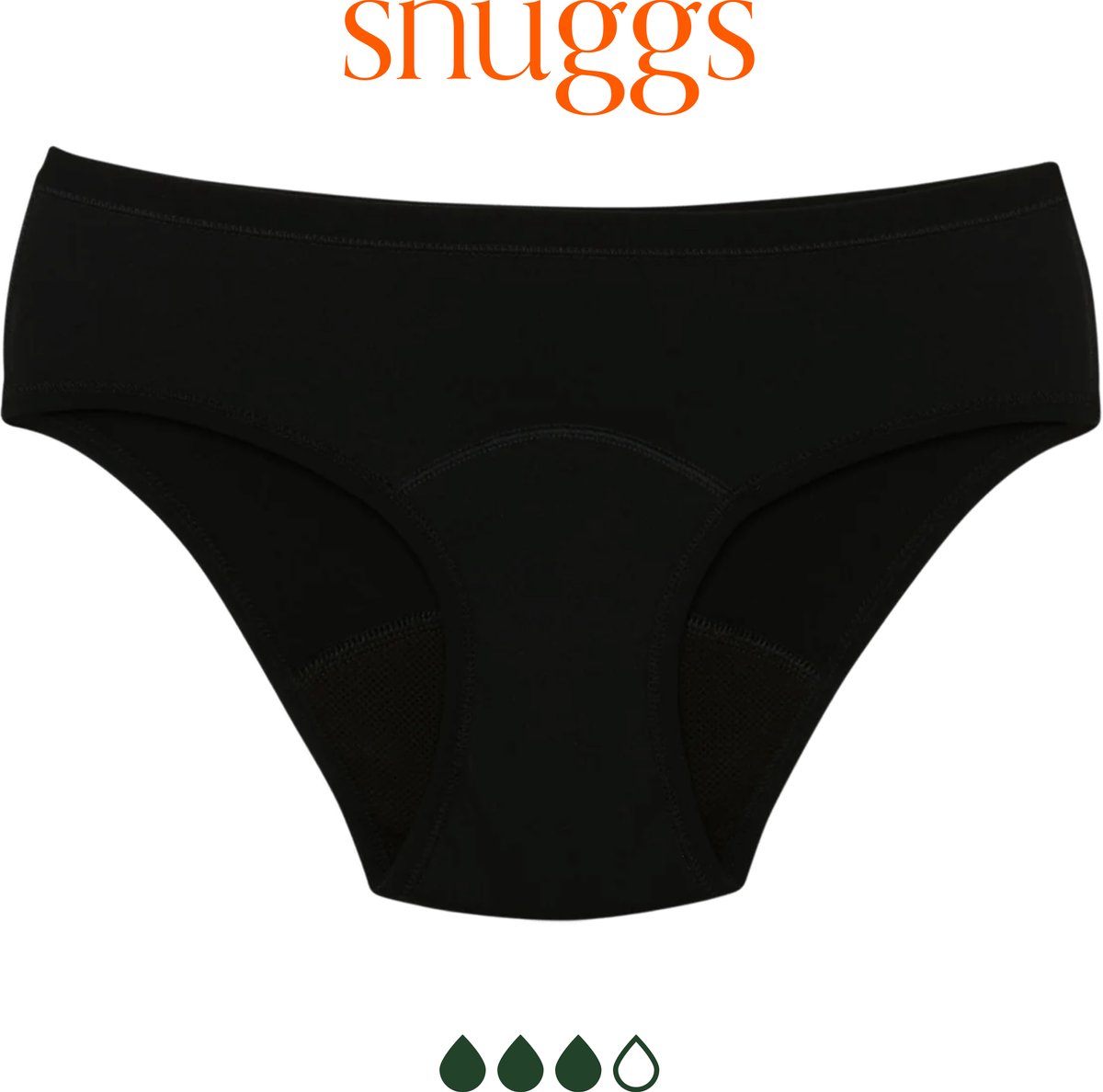 Snuggs Menstruatie Ondergoed Sterke Absorptie Teen Zwart Period Underwear Zero Waste 14+ Jaar