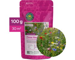 MRS Bloemenweide met Graszaad - 100 gram voor 30 m² - 38 bloem- en grassoorten - één en meerjarige wilde bloemen - Hoge aantrekkingskracht op bijen en vlinders