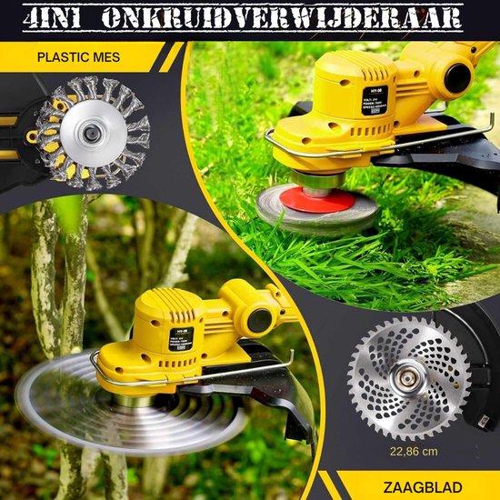 Aurixi® Onkruidborstel Electrisch - Onkruidborstel Machine - Voegenborstel - Geel - 145 x 25 x 13cm; van Merkloos	 — afbeelding 5